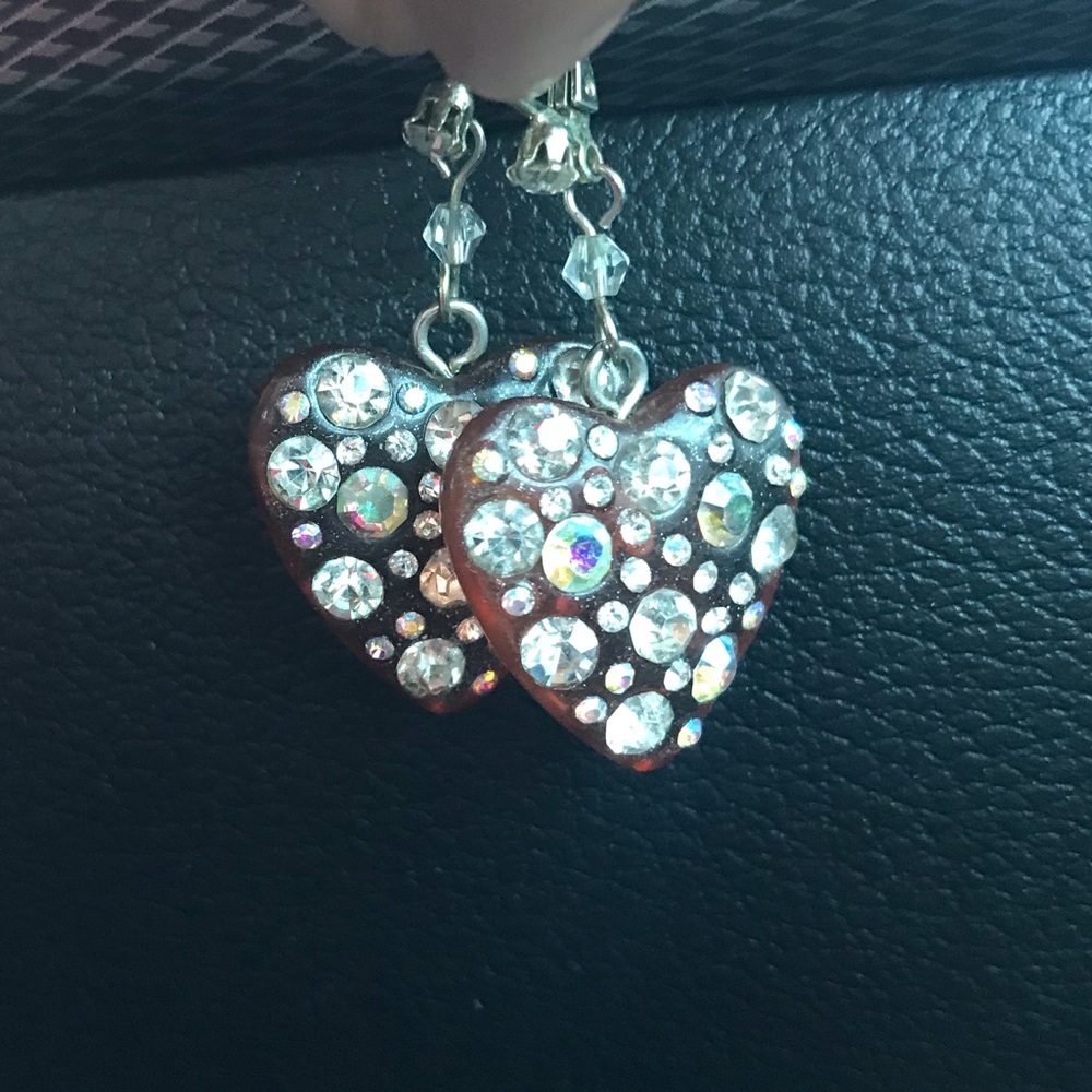 beautiful heart shaped Betsey Johnson earrings